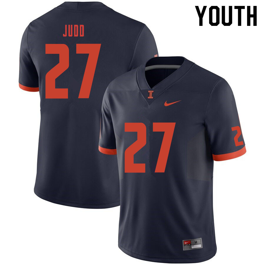 Youth #27 Matthew Judd Illinois Fighting Illini College Football Jerseys Sale-Navy